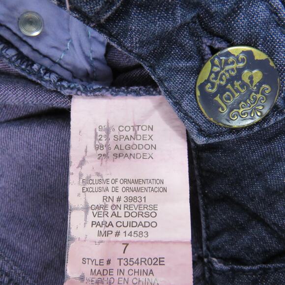 Y2k Jeans Joit Skinny Dark Wash Low Rise Jeans with Cute Bow Pockets 30" - Picture 5 of 7